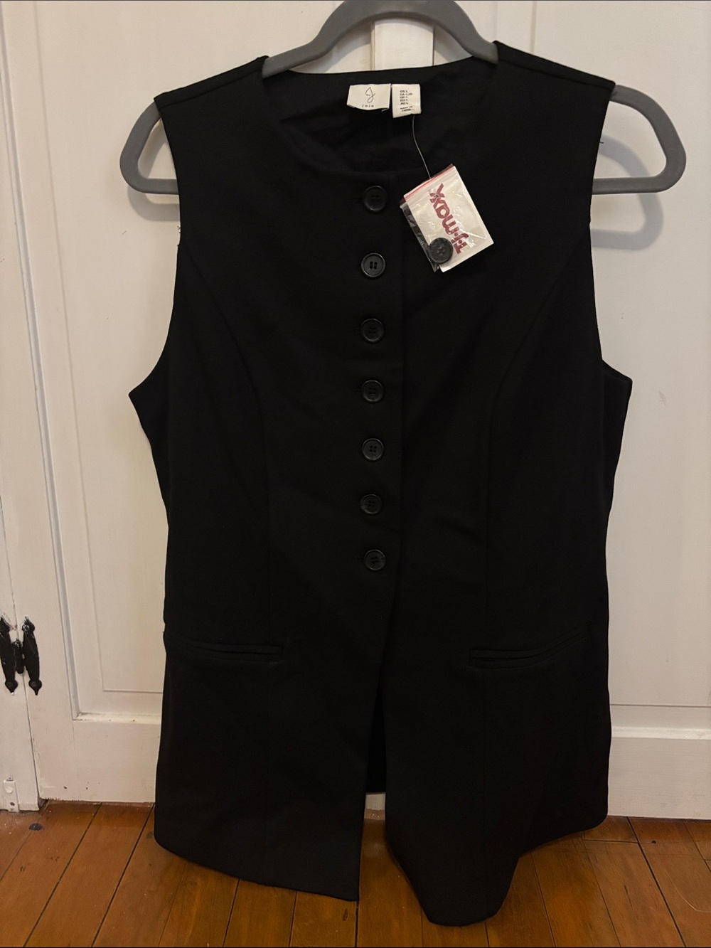 Joie Black Sleeveless Button-Front Vest
